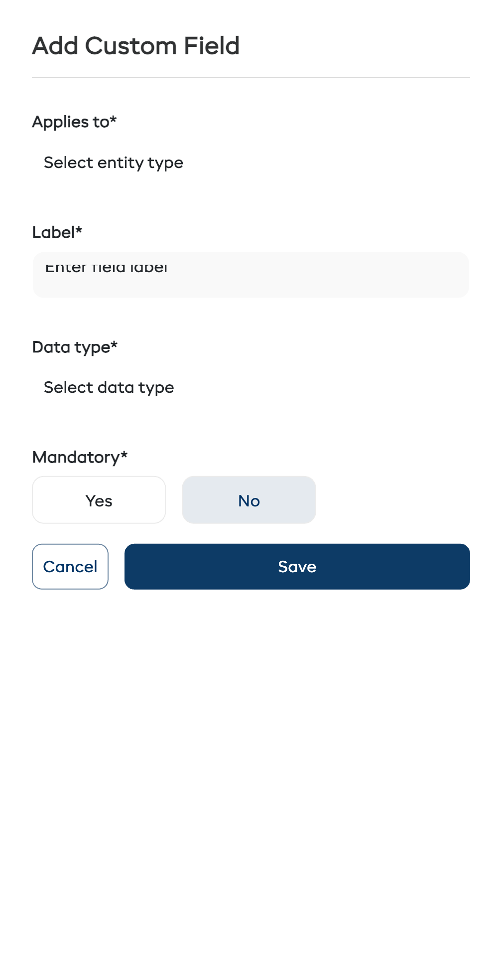 Creating a custom field with new scope and type options