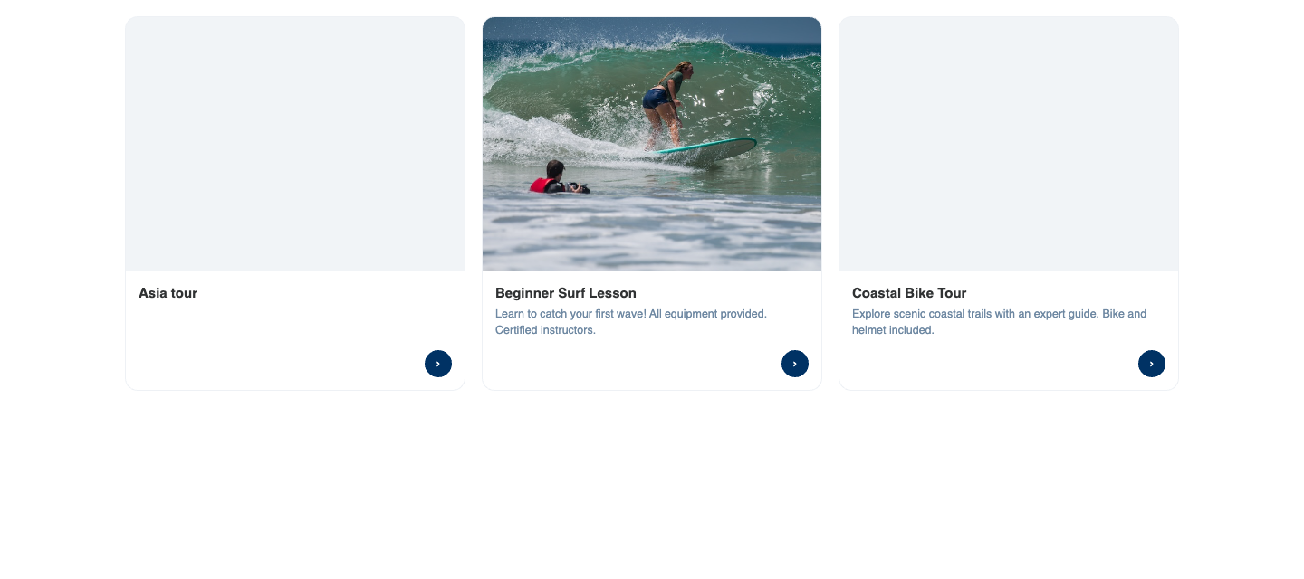 A product list embed — a row of chosen cards dropped into your own page