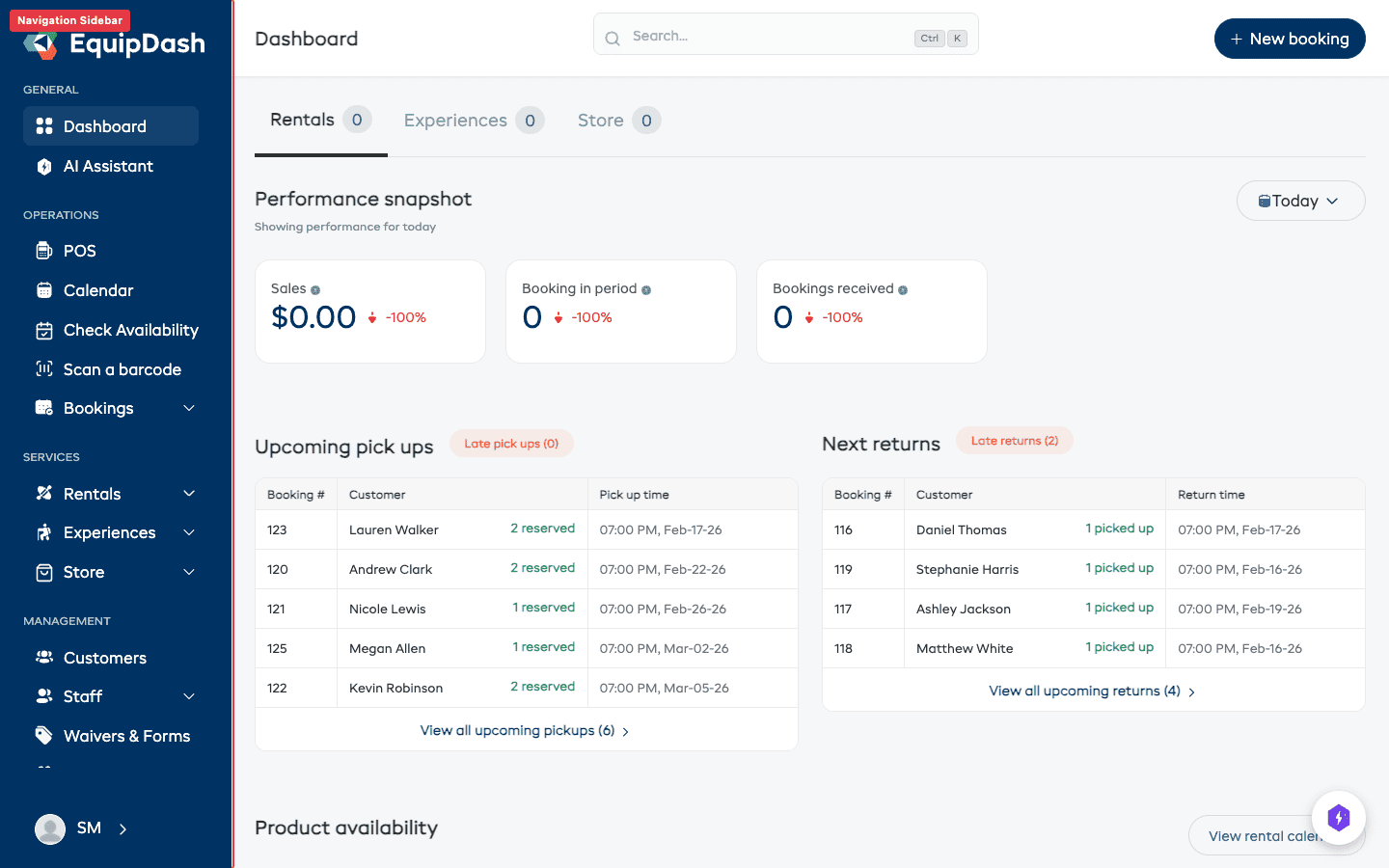The full sidebar with all menu items visible, some sections expanded