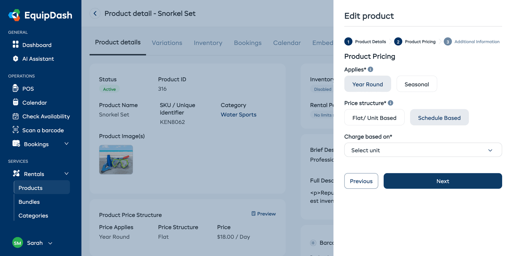 Schedule-based pricing with multiple tier rows and the Add another button.