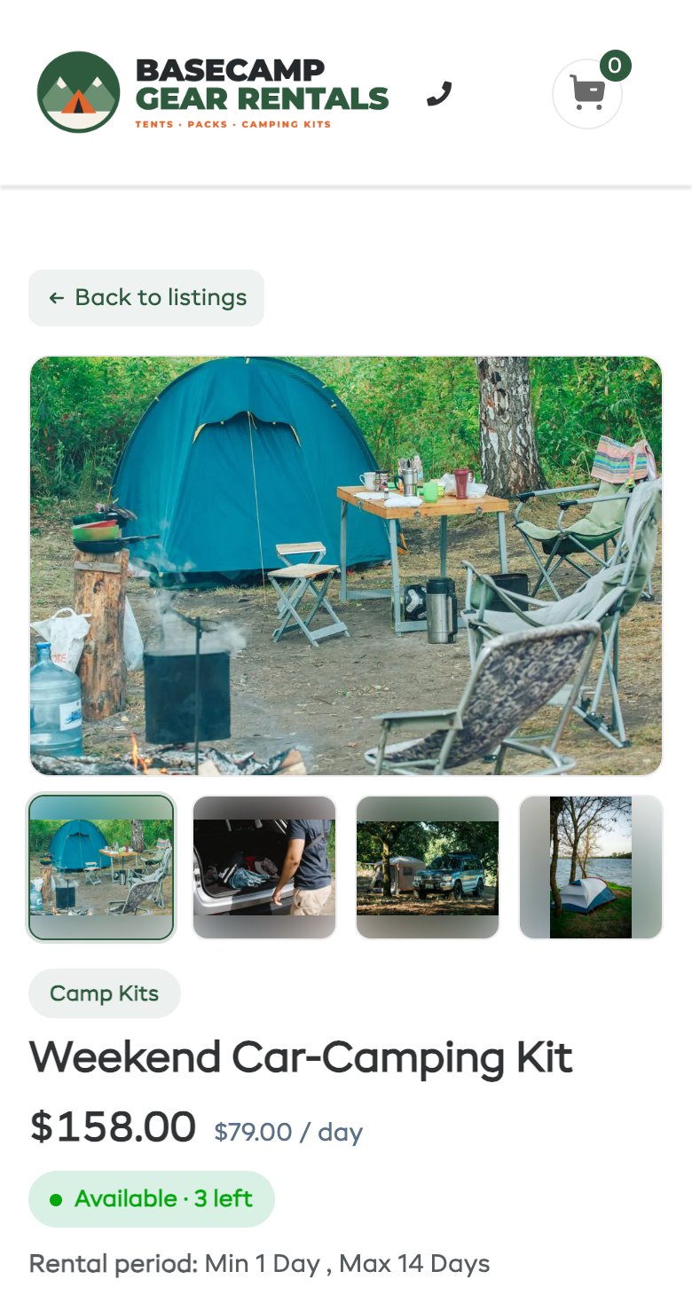 The Weekend Car-Camping Kit on the shop's booking page, $79 a day with 3 kits left
