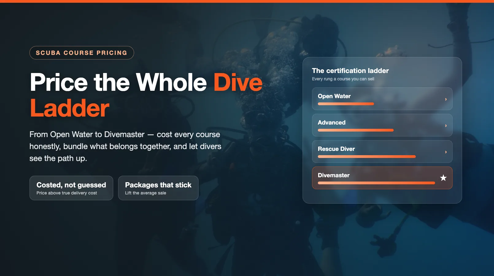 Dive Course Pricing: Open Water to Divemaster Packages