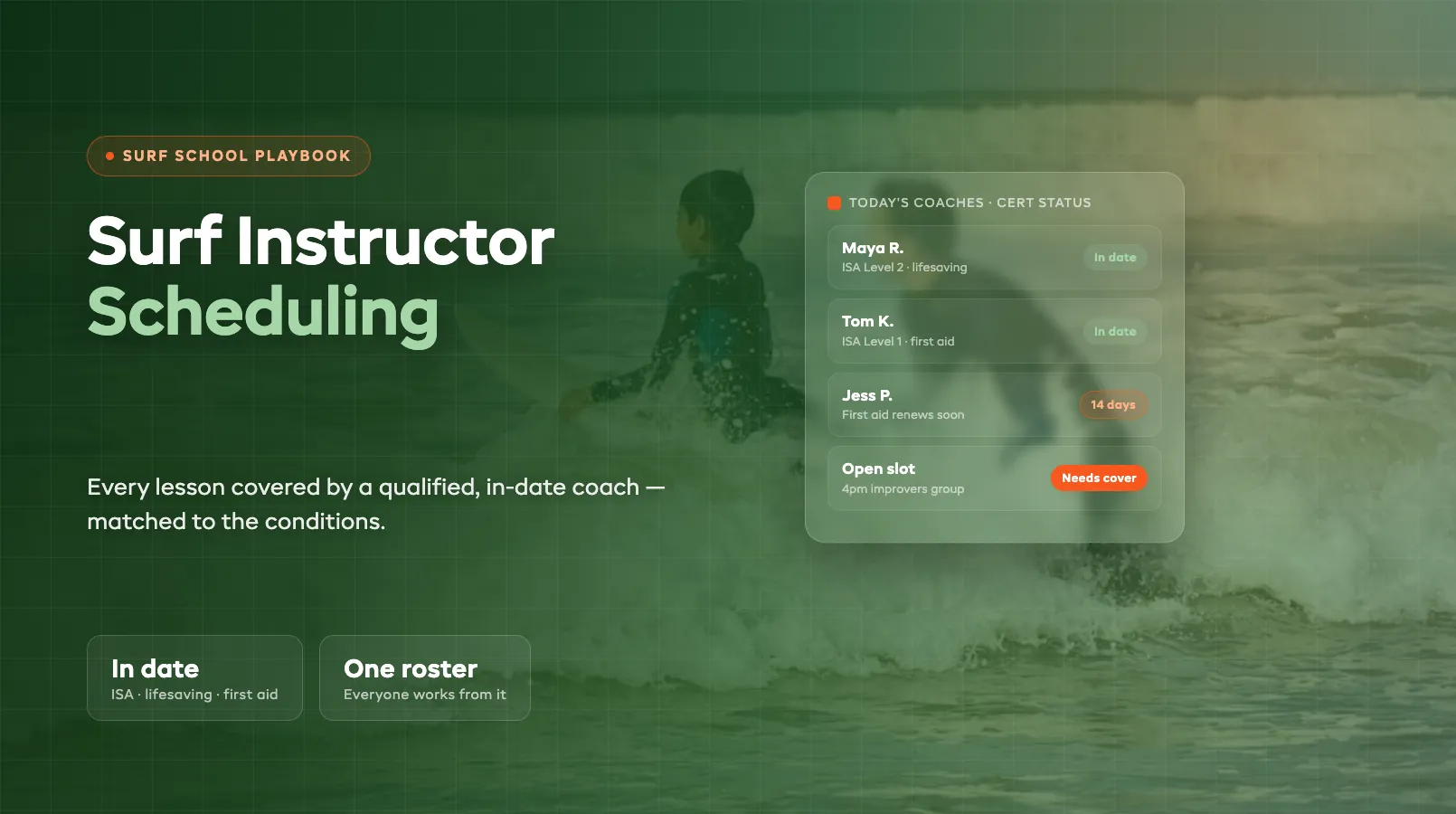 Surf Instructor Scheduling and Certification (ISA)