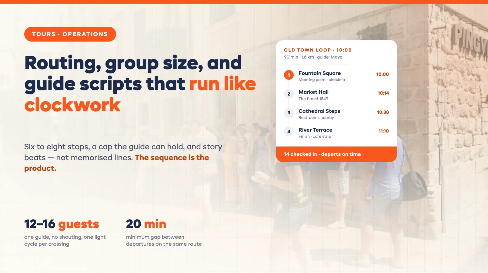 Walking Tour Operations: Routing, Group Size, and Guide Scripts