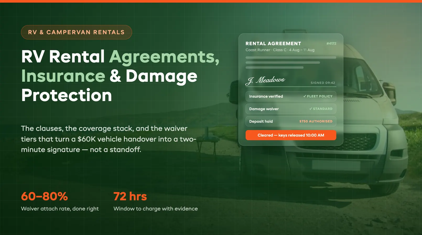 RV Rental Agreements, Insurance, and Damage Protection