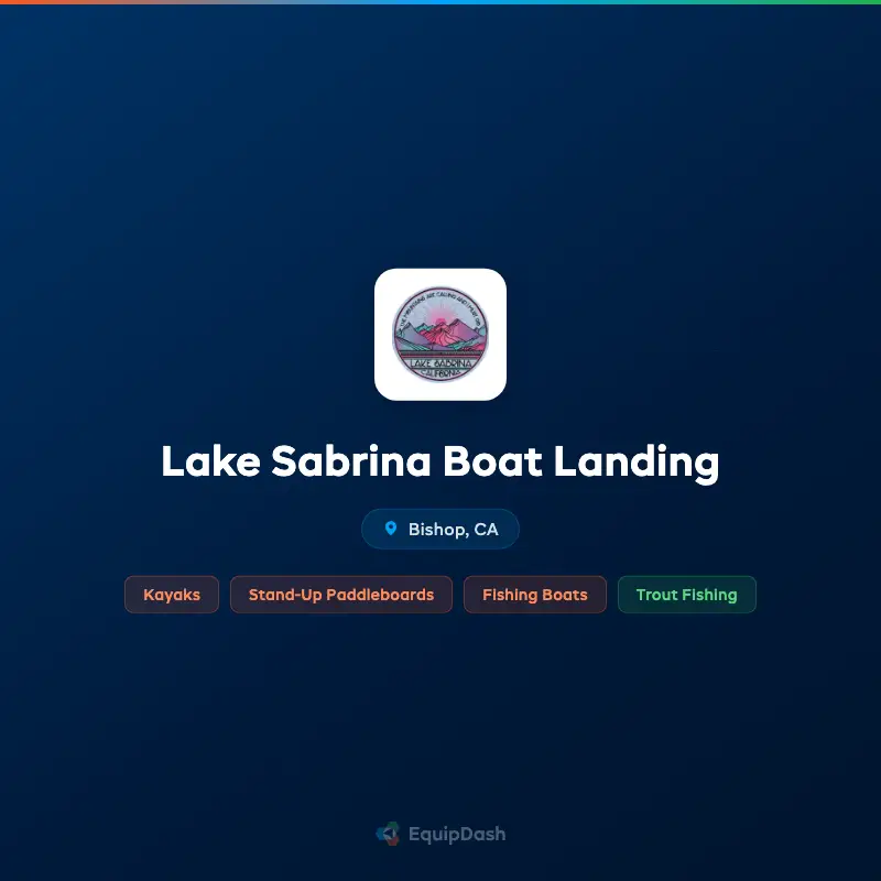 Lake Sabrina Boat Landing