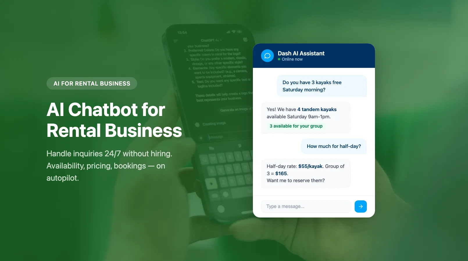 AI Chatbot for Rental Business: Handle Inquiries 24/7 Without Hiring