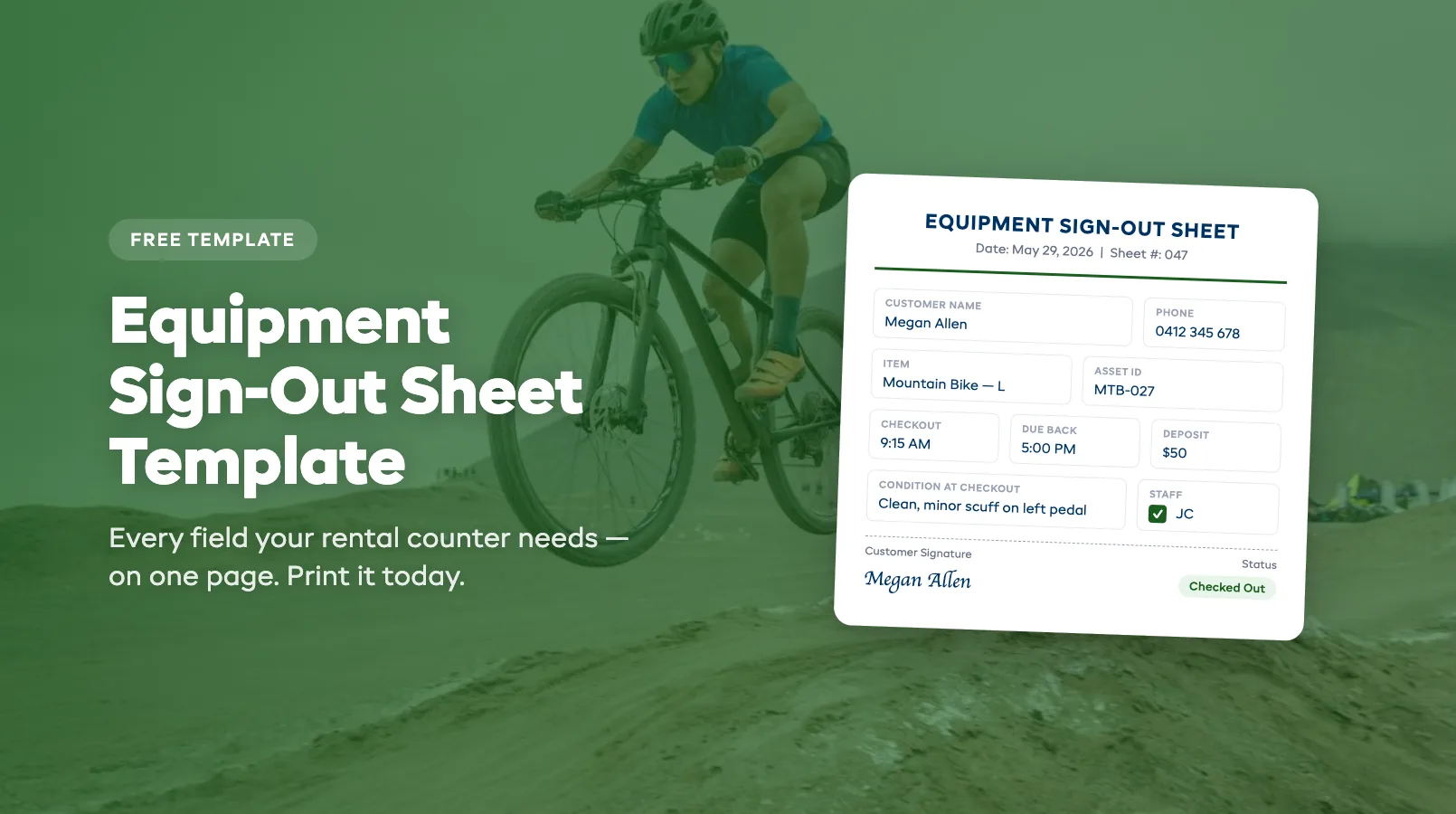 Equipment Sign-Out Sheet Template (Free Download)