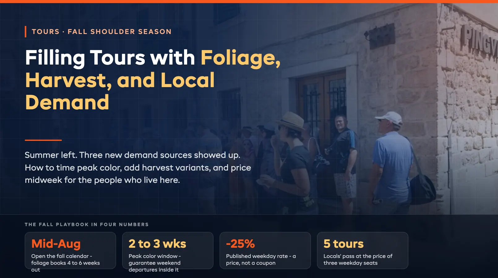 Fall Shoulder Season: Filling Tours with Foliage, Harvest, and Local Demand