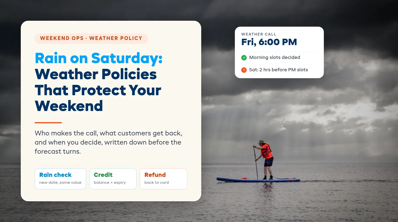 Rain on Saturday: Weather Policies That Protect Your Weekend