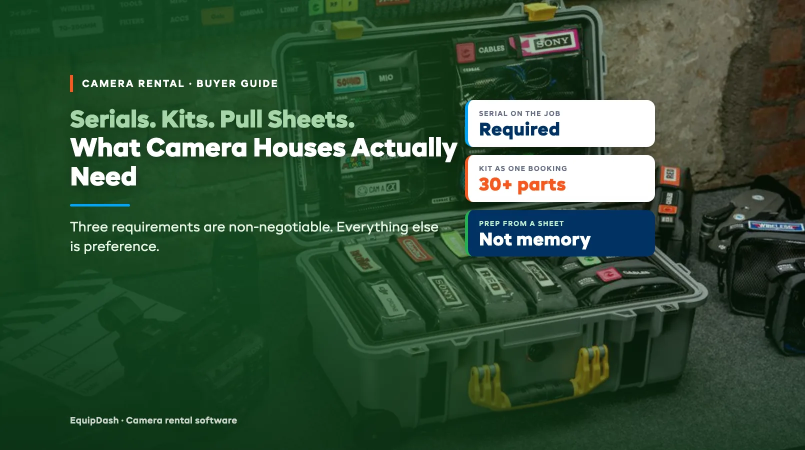 Choosing Camera Rental Software: Serial Numbers, Kits and Pull Sheets