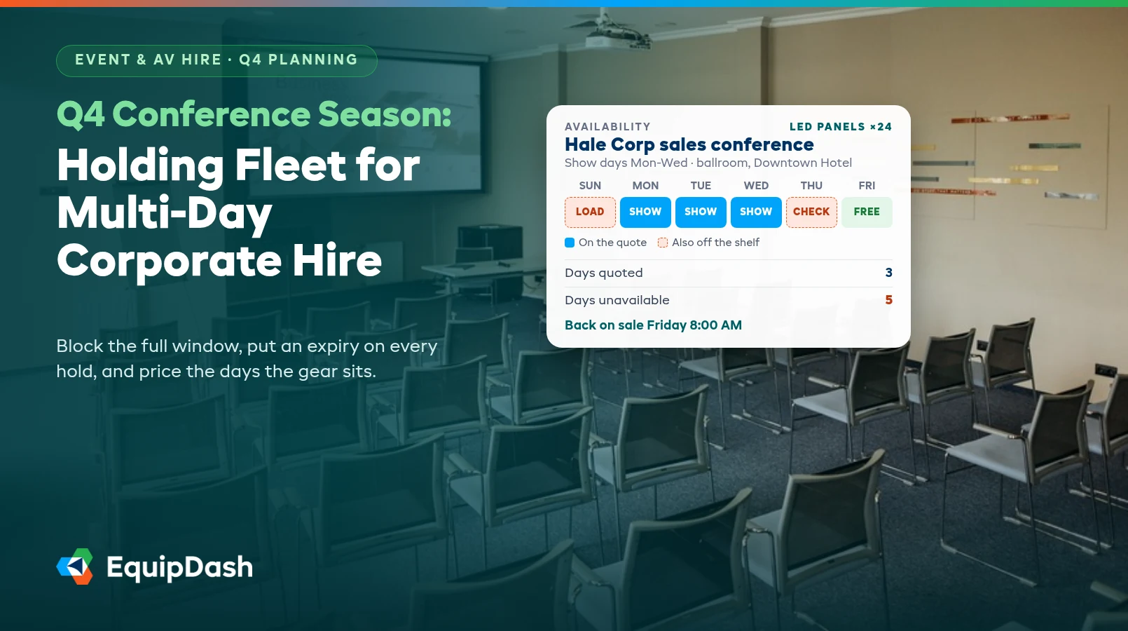 Q4 Conference Season: Holding Fleet for Multi-Day Corporate Hire