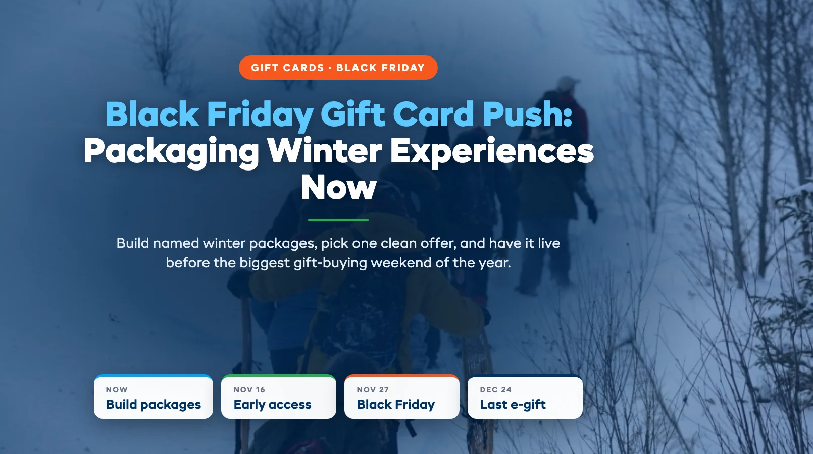 Black Friday Gift Card Push: Packaging Winter Experiences Now